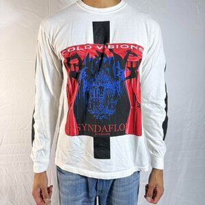 Bladee Cold Visions Tour Merch White Graphic long sleeve Tee Shirt Size Medium M